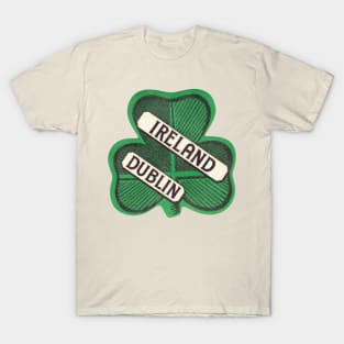 Dublin Ireland Vintage Travel Souvenir Clover T-Shirt